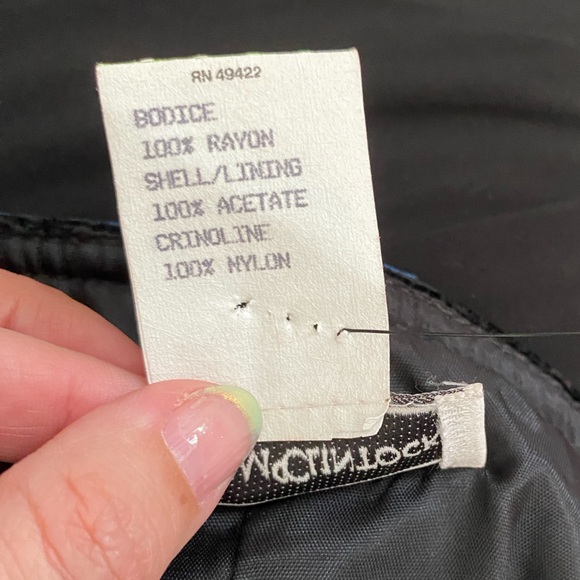 ❌SOLD❌OOAK VTG 80’S SCOTT MCCLINTOCK BLACK VELVET BLUE PROM EVENING GOWN RARE - Picture 10 of 11